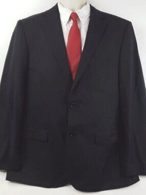 Berragamo Blazer Sport Coat Mens 44R Black Single Breasted Notch Lapel Formal